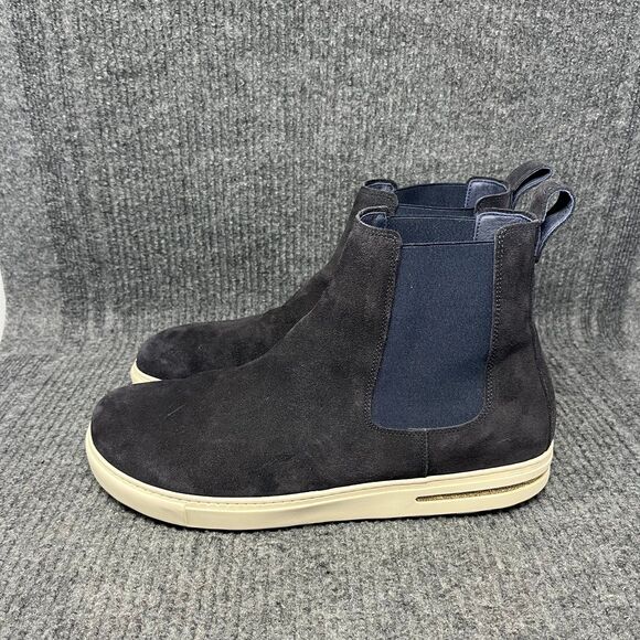 Birkenstock Black Suede Chelsea Boots with Cream Sole main image 7